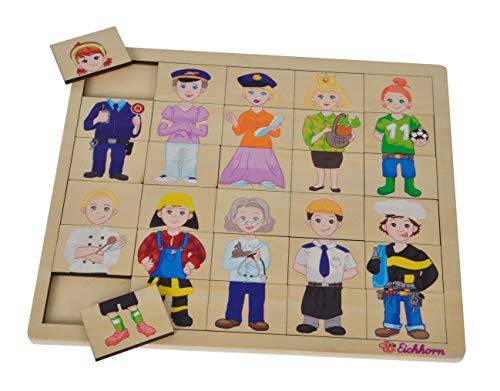 Eichhorn- Puzzle encajables de Madera Profesiones, 30 Piezas 100005408 Juguete, Multicolor (Simba , color/modelo surtido