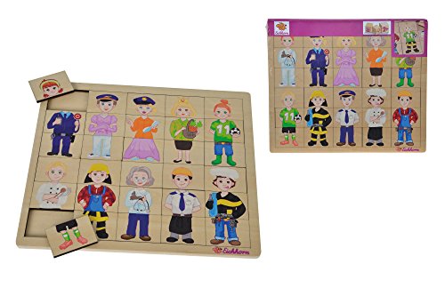 Eichhorn- Puzzle encajables de Madera Profesiones, 30 Piezas 100005408 Juguete, Multicolor (Simba , color/modelo surtido