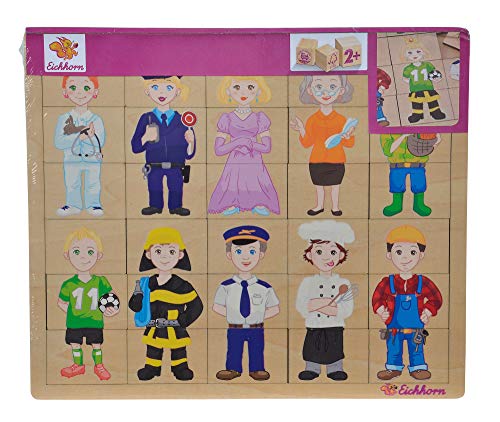 Eichhorn- Puzzle encajables de Madera Profesiones, 30 Piezas 100005408 Juguete, Multicolor (Simba , color/modelo surtido