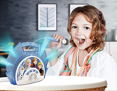 ekids Disney Frozen 2 - Máquina de karaoke con micrófono para niños FR-115V2