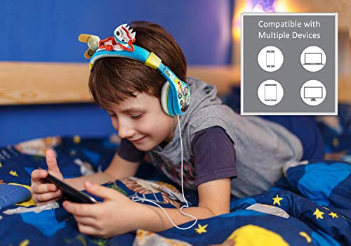 EKids Toy Story 4 Forky - Auriculares para niños con Diadema Ajustable y Control de Volumen de los Padres, Escuela, hogar, Viajes, Color Azul