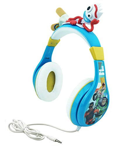 EKids Toy Story 4 Forky - Auriculares para niños con Diadema Ajustable y Control de Volumen de los Padres, Escuela, hogar, Viajes, Color Azul