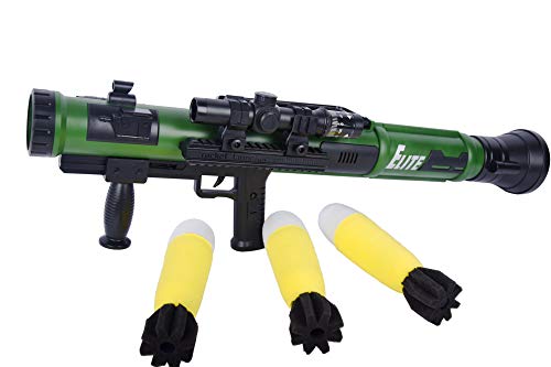 El Juguete Jedi Bazooka Puede lanzar mortero Pistola de granadas de Bala Suave Modelo Militar catapulta Pistola de Juguete eléctrica para niños. (Ejercito Verde)