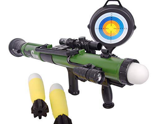 El Juguete Jedi Bazooka Puede lanzar mortero Pistola de granadas de Bala Suave Modelo Militar catapulta Pistola de Juguete eléctrica para niños. (Ejercito Verde)