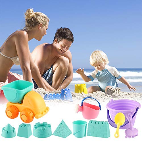 ele ELEOPTION Paquete de 11 Juguetes de Playa para niños, Juego de Juguetes de Arena para la Playa, Juego de Arena para niños pequeños, niños, niñas, Juguetes acuáticos