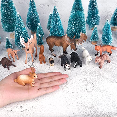 ELECLAND - 12 Figuras de Animales del Bosque, Figuras de Animales del Bosque, Adornos para Tartas de cumpleaños, Figuras de Criaturas del Bosque para Tartas, Decoraciones de cumpleaños, Navidad