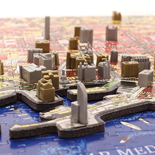 Eleven Force - Puzzle 4D Ciudades, diseño Barcelona (00500)- Puzzle Barcelona, Multicolor