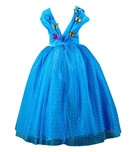 ELSA & ANNA® Princesa Disfraz Traje Parte Las Niñas Vestido (Girls Princess Fancy Dress) ES-FBA-CNDR4 5-6 Años(talla productor 30)