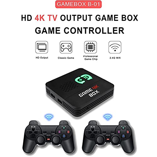 Emeili 2.4G Consola De Juegos ​Retro, Consola de Videojuegos 4K 6700 Juegos clásicos incorporados, Videojuegos Plug and Play, Mini Consola Retro Controlador de Gamepad portátil USB