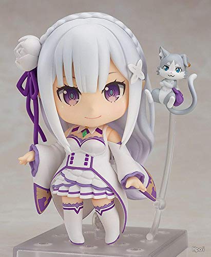 Emilia Q versión Re Zero Life en un Mundo Diferente Anime Figura acción Figuras molos coleccionables Juguetes Regalo para niños Juguetes para niñas 10CM Pop Anime,nendoroid Anime,funkos Anime