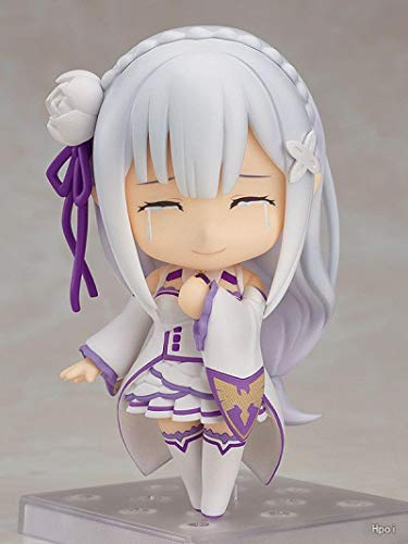 Emilia Q versión Re Zero Life en un Mundo Diferente Anime Figura acción Figuras molos coleccionables Juguetes Regalo para niños Juguetes para niñas 10CM Pop Anime,nendoroid Anime,funkos Anime