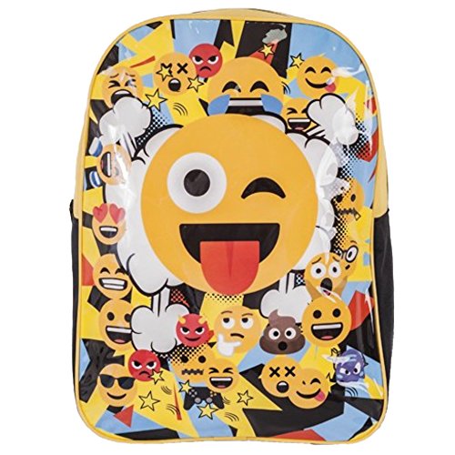 Emoji 1023AHV-6586 Emoji-41cm Mochila grande, Amarillo/Negro, 41cm