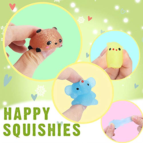 ENTHUR 28 juguetes esponjosos al azar Mochi Squishy juguetes favores de fiesta para niños animales juguetes de estrés para niñas y niños