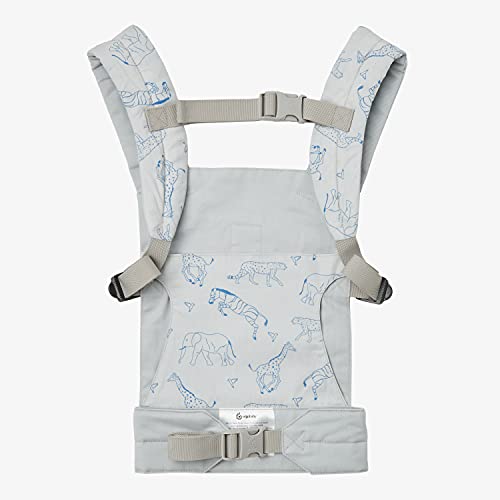 Ergobaby Mochila Portamuñecas de Juguete para Niños Pequeños, Porta Muñecas 100% Algodón, Safari Dream