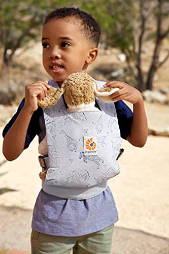 Ergobaby Mochila Portamuñecas de Juguete para Niños Pequeños, Porta Muñecas 100% Algodón, Safari Dream