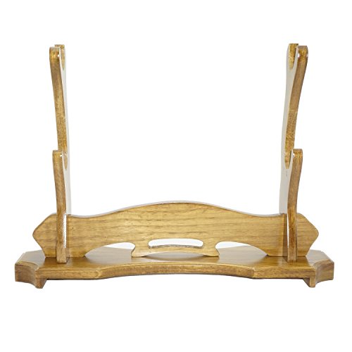 Espada soporte madera maciza pantalla Katana Samurai Espada sable soporte Horizontal Soporte de suelo, 2-layer