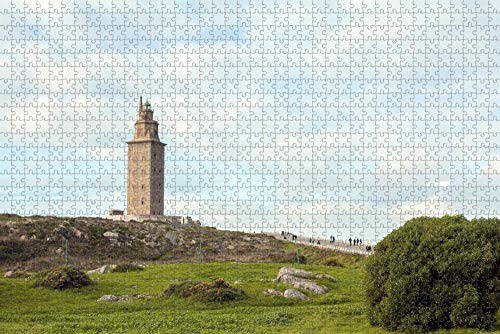 España Torre de Hércules La Coruña Rompecabezas para Adultos 1000 Piezas Regalo de Viaje de Madera Recuerdo