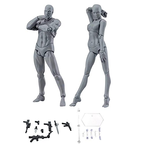 Espeedy Modelo del Cuerpo,2 Piezas/Set Cuerpo luz PVC Movebale Figura acción Modelo para SHF versión 2,0 Regalos- con Armas,Base,Mano y pie