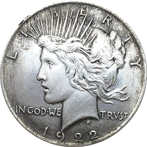 Estados Unidos de América US 1922 S Estatua de la Libertad Moneda In God We Trust 1 dólar de la Paz Moneda de Copia bañada en Cobre