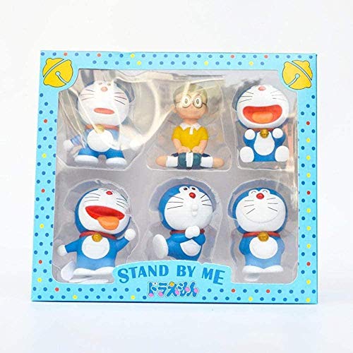 Estatuas de Anime Modelo 6 Unids / Set Nobita Nobi Doraemon Figuras de Anime Japonés Estatuilla Papel PVC Juguetes Anime Recuerdos Coleccionables Artesanías Juguete Figuras de Anime