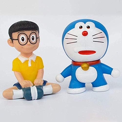 Estatuas de Anime Modelo 6 Unids / Set Nobita Nobi Doraemon Figuras de Anime Japonés Estatuilla Papel PVC Juguetes Anime Recuerdos Coleccionables Artesanías Juguete Figuras de Anime