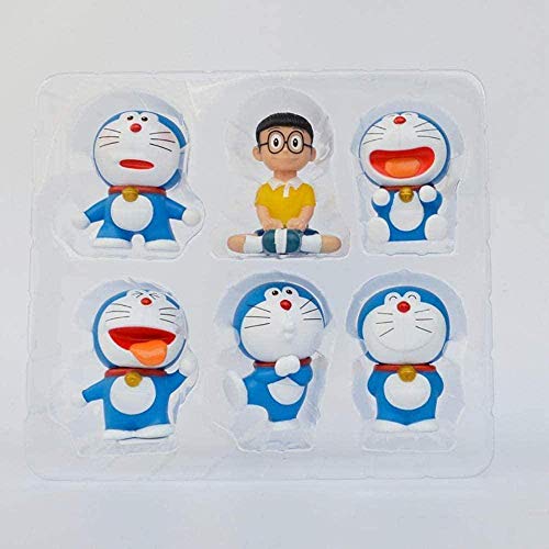 Estatuas de Anime Modelo 6 Unids / Set Nobita Nobi Doraemon Figuras de Anime Japonés Estatuilla Papel PVC Juguetes Anime Recuerdos Coleccionables Artesanías Juguete Figuras de Anime