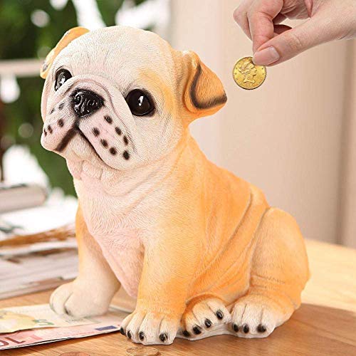 Estatuillas coleccionables Resina Decoratio Dibujos Animados Perrito Piggy Bank Zodiaco Animal Piggy Bank Moneda Grande Puede Resina Artesanía Dirgee