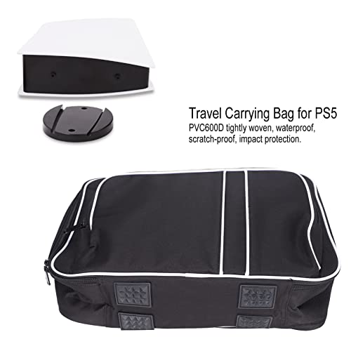 Estink Bolsa de Transporte de Viaje para PS5, Bolsa de Almacenamiento para Consola de Juegos PS5, Protecciones Múltiples, Compatible con 5(Blanco Negro)