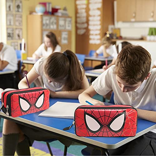 Estuche para lápices de superhéroe Estuche grande para lápices Estuches escolares de gran capacidad, portátil,útiles escolares ,doble Cremlleras Funda Organizador Portalapices para Niño Estudiantes