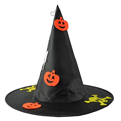 Eteng 3 unids sombrero de bruja de Halloween con luz LED, luminoso sombrero de bruja brillante decoración colgante para Halloween Cosplay fiesta