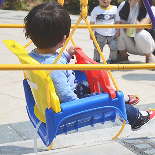 EXTSUD 3 En 1 Columpios Infantiles para Bebés Niños con Silla Convertible en Asiento de Seguridad, Carga Máx. 150 KG, para Casa Jardín Interiores o Exteriores (Verde)