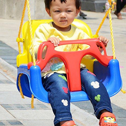 EXTSUD 3 En 1 Columpios Infantiles para Bebés Niños con Silla Convertible en Asiento de Seguridad, Carga Máx. 150 KG, para Casa Jardín Interiores o Exteriores (Verde)