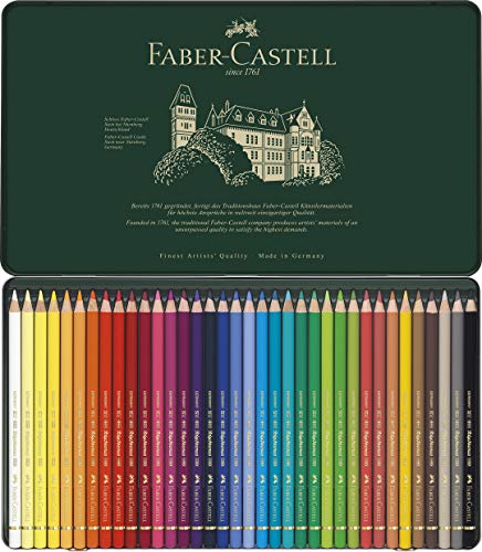 Faber-Castell-110036 Lápices de Colores, 36 Unidades,, ecolápices polychromos (110036);Faber-Castel 110036 - Künstler Farbstifte Polychromos 36Stück in Metallbox, multicolor