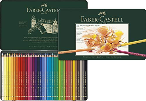 Faber-Castell-110036 Lápices de Colores, 36 Unidades,, ecolápices polychromos (110036);Faber-Castel 110036 - Künstler Farbstifte Polychromos 36Stück in Metallbox, multicolor