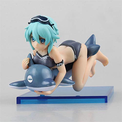 Factorydiy Figuras Anime Baratas Anime Sword Art Online Asada Shino Sinon con Delfines Ver PVC Pintado Modelo Personaje Juguete Alto Aproximadamente 13Cm Juguetes para Regalo de Amigo