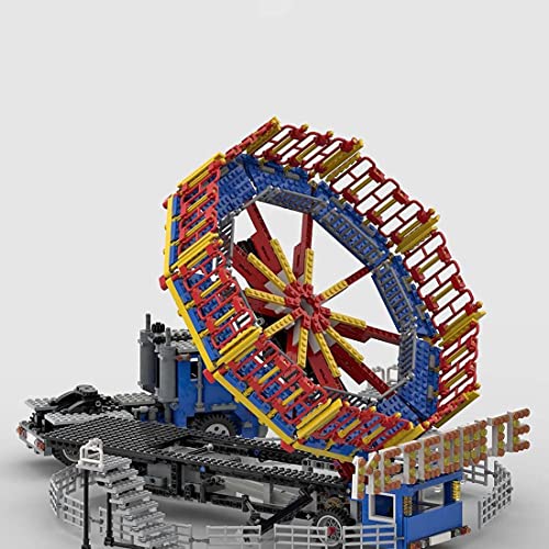 Fairground Meteorite Ride Ladrillos Modelo Compatible con la montaña rusa Lego 10261, MOC DIY Construction Collection Building Toyy, MOC-80218 (2062 piezas) (versión dinámica (con motor))