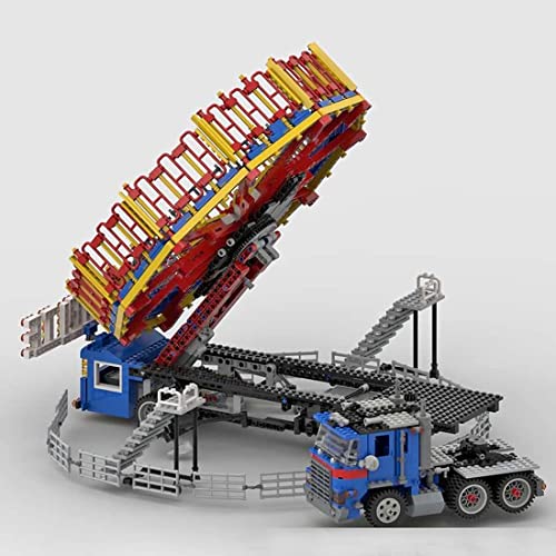 Fairground Meteorite Ride Ladrillos Modelo Compatible con la montaña rusa Lego 10261, MOC DIY Construction Collection Building Toyy, MOC-80218 (2062 piezas) (versión dinámica (con motor))