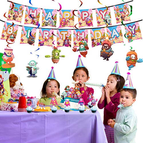 Fall Guys Decoraciones Cumpleaños de Fiesta para Niños, Globos de Paw Patrol Cumpleaños Estandarte,Globos de Látex Paw Patrol, Suministros de Cumpleaños Individuación para Niños Niñas