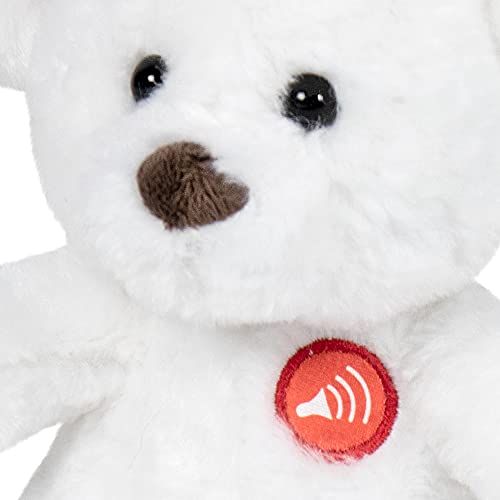 Famosa - Oso de Navidad, adorno decorativo de navidades, osito de peluche blanco con gorrito de papa noel, pequeño de 20 cm con sonido, melodías navideñas y villancicos, para regalo (760019981)