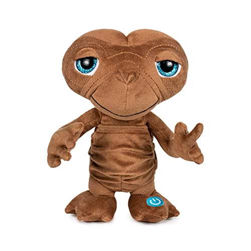 Famosa - Peluche de ET el Extraterrestre de 25 centímetros, suave y blando, con luz en el dedo y sonido, dice frases de la famosa película, para fans cinéfilos y niños de cualquier edad, (760019697)