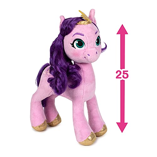 Famosa Softies - Peluche del Pony Pipp Petal de la película My Little Pony: Una nueva Generación, es de color rosa y pelo morado, con los ojos verdes, mide unos 25 centímetros (760020963)