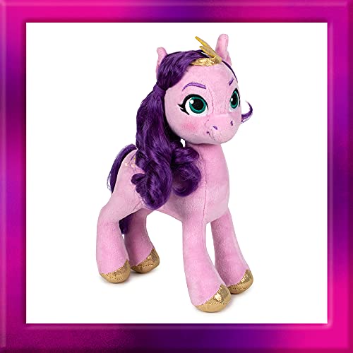 Famosa Softies - Peluche del Pony Pipp Petal de la película My Little Pony: Una nueva Generación, es de color rosa y pelo morado, con los ojos verdes, mide unos 25 centímetros (760020963)