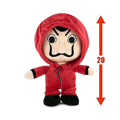 Famosa Softies - Peluche pequeño de 20 centímetros de los personajes de La Casa de Papel, serie oficial de Netflix, con el traje rojo y la máscara de Dalí, suave y blandito, (760020510)