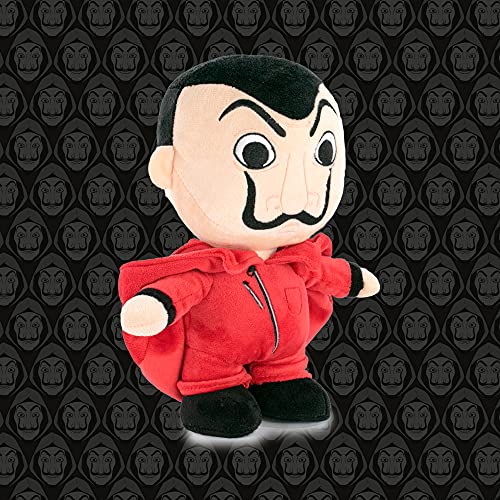 Famosa Softies - Peluche pequeño de 20 centímetros de los personajes de La Casa de Papel, serie oficial de Netflix, con el traje rojo y la máscara de Dalí, suave y blandito, (760020510)