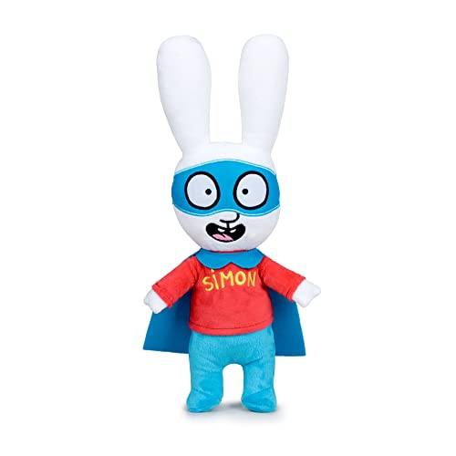 Famosa Softies - Simón con traje de Súper héroe, conejito de peluche de 27 centímetros, personaje de la serie de dibujos animados, desde 0 años, (760020278)