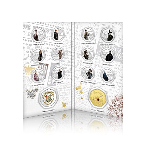 FANTASY CLUB Harry Potter La Colección Completa - 2 Medallas Exclusivas + 12 Monedas/Medallas Edición Limitada y Oficial.