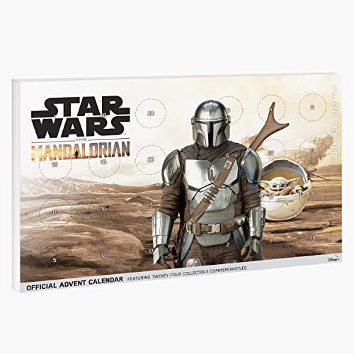 FANTASY CLUB Star Wars The Mandalorian Calendario de Adviento - 24 Monedas/Medallas para Celebrar la Cuenta atrás de la Navidad + Álbum de coleccionista para atesorar tu Regalo