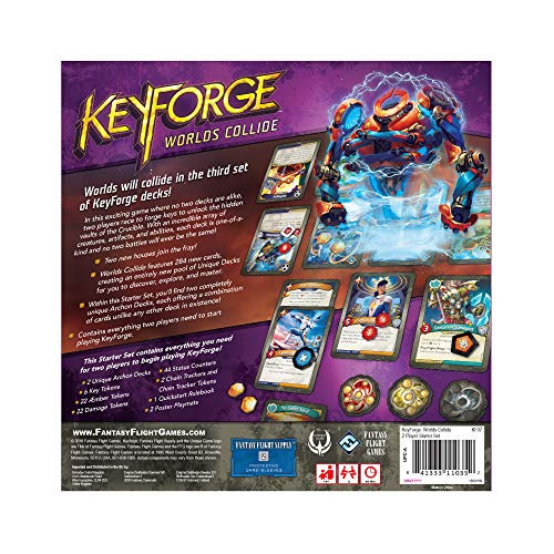 Fantasy Flight Games FFGKF07 KeyForge: Worlds Collide juego para principiantes de 2 jugadores, colores variados , color/modelo surtido