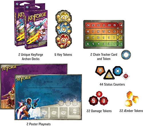 Fantasy Flight Games FFGKF07 KeyForge: Worlds Collide juego para principiantes de 2 jugadores, colores variados , color/modelo surtido