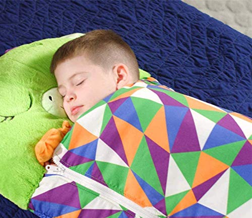 Fazeer Happy Nappers Play Almohada Saco de Dormir Almohada para niños Suave Plegable Saco de Dormir de Animales para niños Happy Napper para Navidad-Yellow